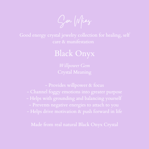 Black Onyx Crystal Initial Bracelet